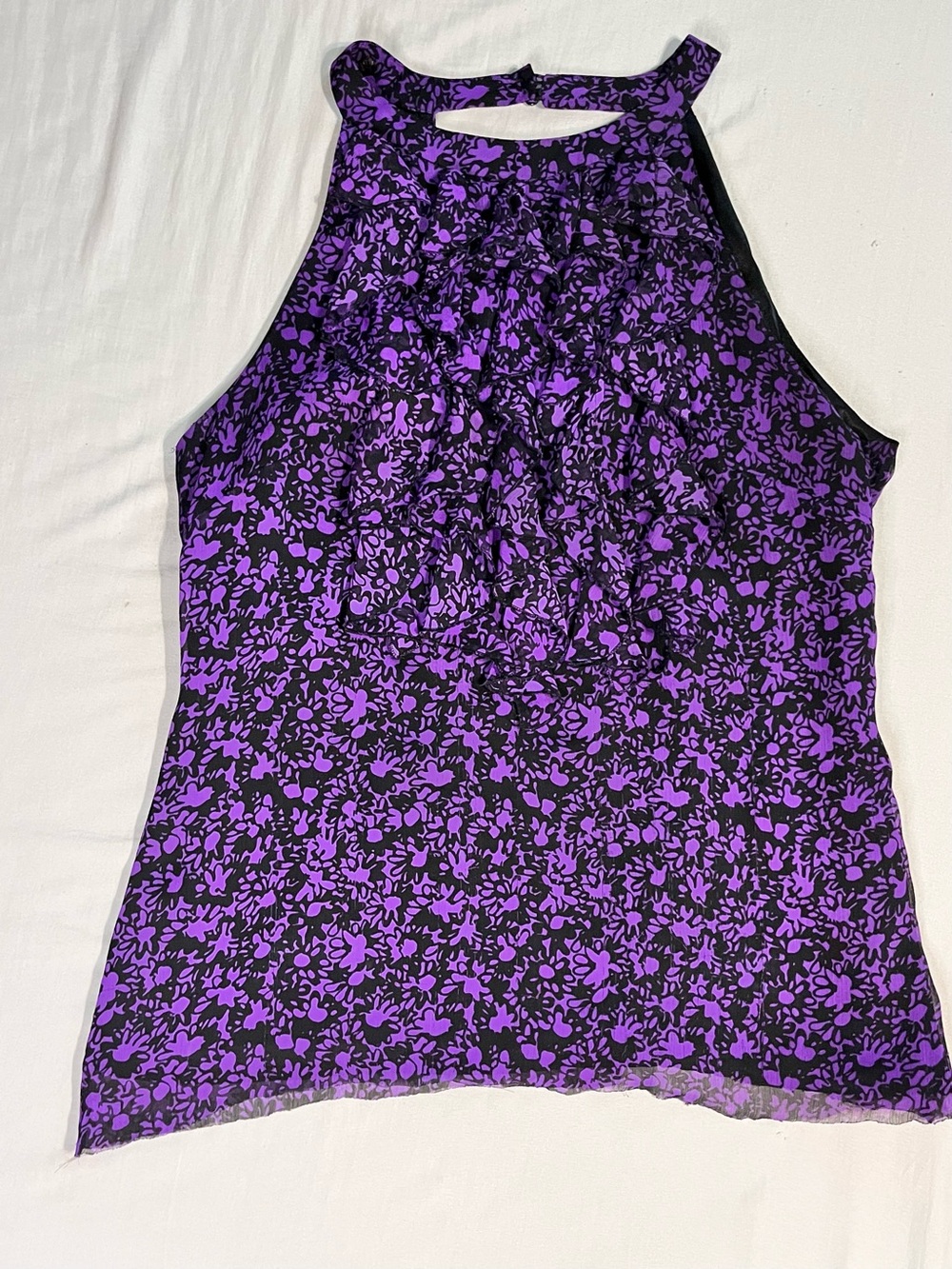 Ice Purple Floral Halter Camisole